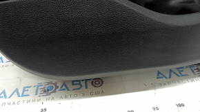 Jeep Grand Cherokee WL 21-26 negru, ALPINE, panou ușă dreapta față, cotieră și inserție, piele neagră, cusături albe, inserție din lemn, cromat, cu mâner, uzat