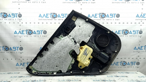 Ornamente ușă spate dreapta Toyota Rav4 16-18 negru, cotiera piele neagră, inserție argintie, cu mâner, zgârieturi, uzat