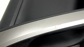Ornamente ușă spate dreapta Toyota Rav4 16-18 negru, cotiera piele neagră, inserție argintie, cu mâner, zgârieturi, uzat
