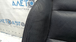 Обшивка подушки пассажирского сиденья Honda Accord 13-17 кожа черная с перфорацией, подогрев, вмятины, потрескана