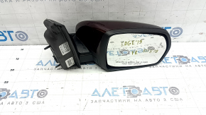 Зеркало боковое правое в сборе Ford Edge 19-24 12 пинов, поворотник, подсветка, подогрев, BSM, бордовое, царапины на стекле