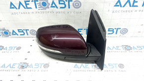 Зеркало боковое правое в сборе Ford Edge 19-24 12 пинов, поворотник, подсветка, подогрев, BSM, бордовое, царапины на стекле