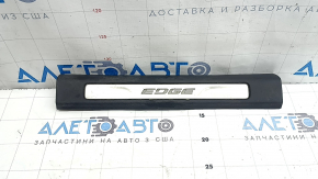 Накладка порога передняя левая Ford Edge 19-24 черная с хром, с подсветкой, царапины