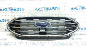 Решетка радиатора grill Ford Edge 19-24 в сборе со значком, без камеры, песок, царапина