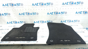 Set de covorașe pentru Infiniti QX50, din material textil, fir 19-25, negru, gata de curățat