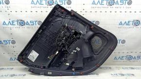 Обшивка двери карточка задняя правая Mercedes H247 GLA 20-26 кожа черная, вставка кожа черная, накладка хром, с подсветкой, с ручкой хром