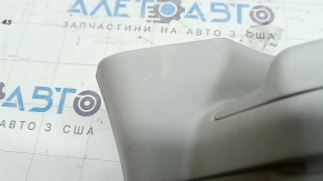 Накладка задней стойки нижняя правая Subaru Forester 14-18 SJ серая, надломано крепление, побелел пластик, царапины
