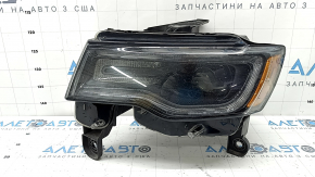Фара передняя левая в сборе Jeep Grand Cherokee WK2 16-18 ксенон, темная, без омывателя, под полировку