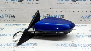 Зеркало боковое левое в сборе Honda Insight 19-21 7 пинов, подогрев, поворотник, синее, потерто