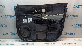 Обшивка двери карточка передняя левая Toyota Rav4 19-24 черная, подлокотник кожа черная, вставка пластик черный, хром молдинг, царапины