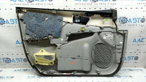 Обшивка двери карточка передняя правая Toyota Camry v50 12-14 usa серая с серой вставкой кожа, подлокотник серый кожа