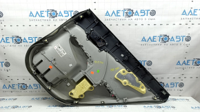 Обшивка двери карточка задняя левая Toyota Camry v50 12-14 usa серая с серой вставкой кожа, подлокотник серый кожа, царапины, под химчистку
