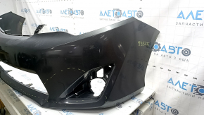 Бампер передний голый Toyota Camry v50 12-14 usa LE XLE, графит, сколы, царапины, надломаны крепления, прижат, надрыв
