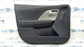 Panou ușă stânga față pentru Kia Niro 17-22 HEV, PHEV, negru, inserție gri mat, cotiera din cauciuc, zgârieturi, zgârieturi