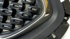 Решетка радиатора grill Kia Niro 17-19 HEV, PHEV без радара, хром+черн глянец, песок, царапины