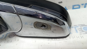 Ansamblu oglindă retrovizoare stânga pentru Lincoln MKZ 17-20, 16 pini, semnalizator, încălzit, proiecție, rabatabil automat, reglare automată a intensității luminii, BSM, negru, cromat, nisip, zgârieturi