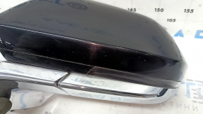 Ansamblu oglindă retrovizoare stânga pentru Lincoln MKZ 17-20, 16 pini, semnalizator, încălzit, proiecție, rabatabil automat, reglare automată a intensității luminii, BSM, negru, cromat, nisip, zgârieturi
