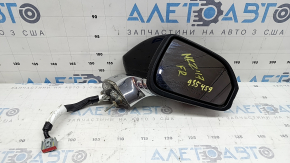 Зеркало боковое правое в сборе Lincoln MKZ 17-20 14 пинов, поворотник, подогрев, проекция, автоскладывание, черное, хром, царапины, песок, скол на поворотнике, тычка на хроме
