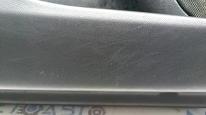 Panou ușă, stânga față, Lincoln MKZ 17-20, negru cu inserție din piele neagră, cotieră din piele neagră, inserție din lemn maro lucios, cu iluminare din spate, cu mâner, zgârieturi, rupturi, lovituri