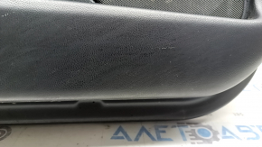 Panou ușă, stânga față, Lincoln MKZ 17-20, negru cu inserție din piele neagră, cotieră din piele neagră, inserție din lemn maro lucios, cu iluminare din spate, cu mâner, zgârieturi, rupturi, lovituri