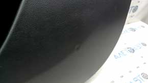 Panou ușă dreapta față Lincoln MKZ 17-20, negru cu inserție din piele neagră, cotieră din piele neagră, inserție din lemn maro lucios, cu iluminare din spate, cu mâner, zgârieturi, rupturi, lovituri