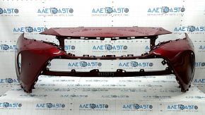 Бампер передний голый Toyota Venza 21-24 под парктроники Limited, XLE, красный, надломан, отсутствует фрагмент, царапины