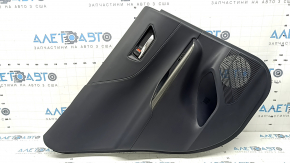 Panou ornamental ușă, spate stânga, Toyota Venza 21-22 XLE, Limited, piele neagră cu cusături gri, garnitură gri închis, cu mâner, zgârieturi, abraziuni, element de fixare rupt