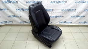 Scaun pasager Lincoln MKZ 17-20 fără airbag, electric, încălzit, ventilat, piele neagră, crăpături în cadru, lovituri, necesită curățare