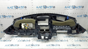 Торпедо передняя панель с AIRBAG Toyota Venza 21-24 под проекцию, кожа, черная, с боковыми накладками и дефлекторами