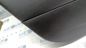 Panou ușă stânga față Jeep Renegade 19-23 TRH, negru cu inserție neagră, cotieră din piele neagră, capac difuzor roșu, cu capac mâner, model zgârieturi