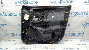 Panou ușă stânga față Jeep Renegade 19-23 TRH, negru cu inserție neagră, cotieră din piele neagră, capac difuzor roșu, cu capac mâner, model zgârieturi