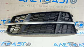 Решетка переднего бампера левая Audi A6 C7 16-16 хром молдинг