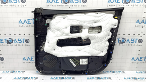 Panou ușă negru, stânga față, Hyundai Tucson 2022-2026, cu mâner, inserție gri, cotieră din piele neagră, ornament cromat cu negru lucios, zgârieturi