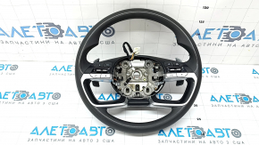 Volan fără accesorii Hyundai Tucson 22-26 1.6T HEV, piele neagră cu butoane și ornamentele laterale