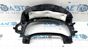 Накладка щитка приборов Lexus CT200h 14-17 кожа черная, серая строчка