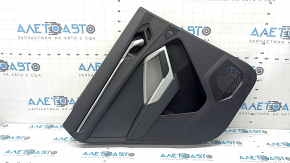 Ornamente ușă spate stânga complete Audi Q3 83A 19-25 negru, inserție piele neagră, cotieră piele neagră, ornamentele cromate