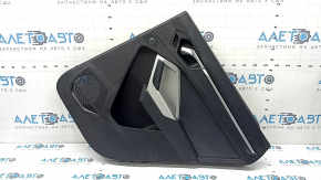Panou decorativ ușă, spate dreapta, complet, Audi Q3 83A 19-25 negru, inserție piele neagră, cotieră piele neagră, ornamentele cromate