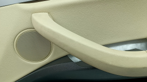 Ornamente ușă, față dreapta, BMW X3 G01 18-21, piele bej, inserție piele bej, cusături gri, inserție lemn cromat Perlglanz stejar închis, cu mâner, cu buton de blocare, zgârieturi, necesită curățare
