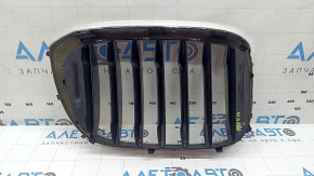 Решетка радиатора grill левая BMW X3 G01 18-21 ноздря, хром обрамление+ серая решетка, тычки