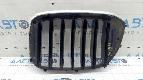 Решетка радиатора grill правая BMW X3 G01 18-21 ноздря, хром обрамление+ серая решетка, тычки