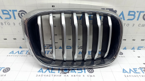 Решетка радиатора grill правая BMW X3 G01 18-21 ноздря, хром обрамление+ серая решетка, тычки