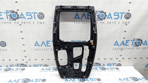 Накладка центральной консоли BMW X3 G01 18-21 черная, вставка темный дуб Perlglanz Chrom, вздулся лак, тычки, царапины