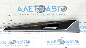 Накладка обшивки двери (карточки) задней левой BMW X3 G01 18-21 под дерево дуб Perlglanz Chrom, с ручкой, царапины, дефект креплений