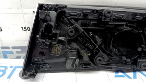 Panou decorativ ușă (carton) pentru BMW X3 G01 dreapta spate 18-21, aspect lemn, cu iluminare din spate, cu mâner, zgârieturi, elemente de fixare rupte, carcasă conector defect