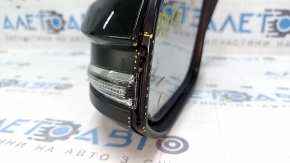 Зеркало боковое левое в сборе Toyota Rav4 16-18 12 пинов, поворотник, подогрев, BSM, камера, черное, окислена фишка, сломан корпус