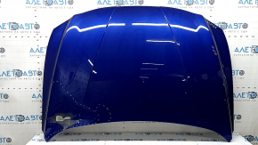 Капот голый Hyundai Elantra 21-23 сталь, синий YP5, вмятины, запилен