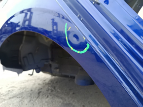 Четверть крыло задняя правая Hyundai Elantra 21-23 на кузове, синяя, вмятинки, тычка