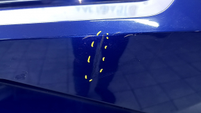 Бампер задний голый Hyundai Elantra 21-23 без парктроников, синий, сломано крепление, царапины