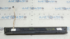 Ornamente prag exterior față stânga pentru Audi Q7 16-26, negru cu crom, iluminare din spate, zgârieturi