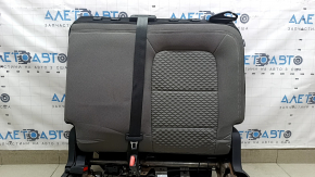 Спинка заднего ряда сидений 2 ряд левая Ford Escape MK4 20-22 без airbag, ткань серая с черным, белая строчка, механическое, с каркасом, с ремнем и защёлкой ремня безопасности, примята ткань